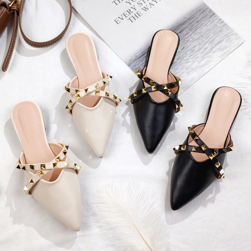 Slip On Mule Flat - 2026 New Slippers Flat-Soled Mules Round