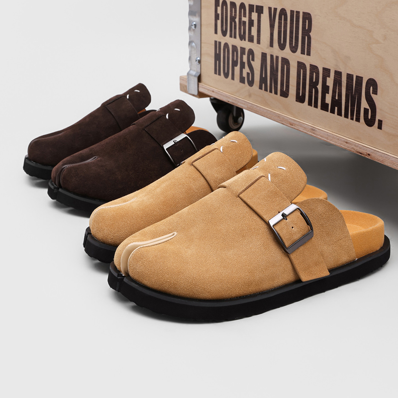 Slip On Mule Flat - New Trendy Men Split-toe Mule Shoes