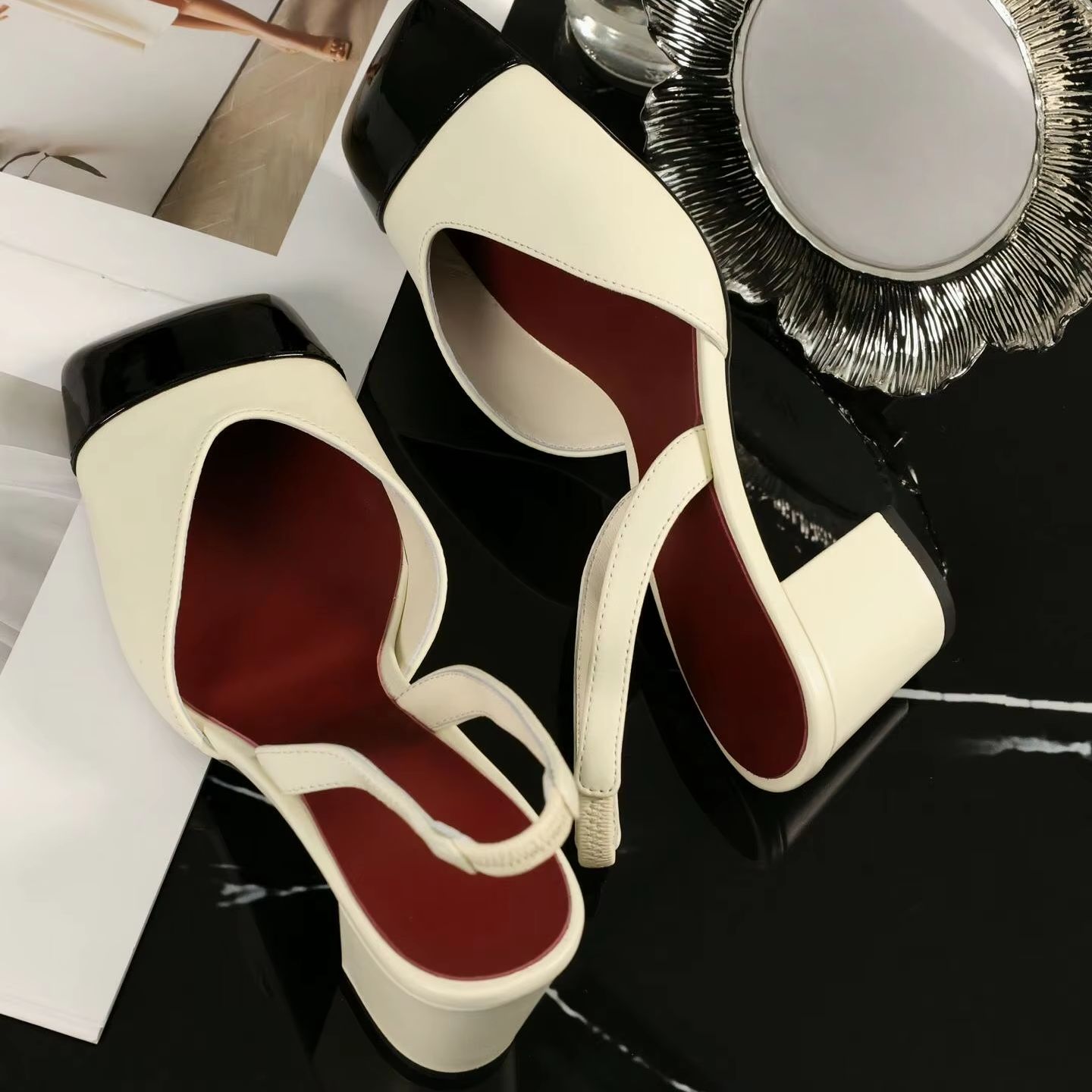 Women Slingback Pumps Two Tone - đánh giá và giá Women Shoes Black