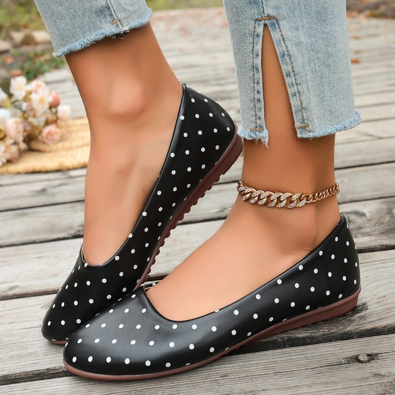 Ladies White Polka Dot Flats R - đánh giá và giá Women Shoes For Walking