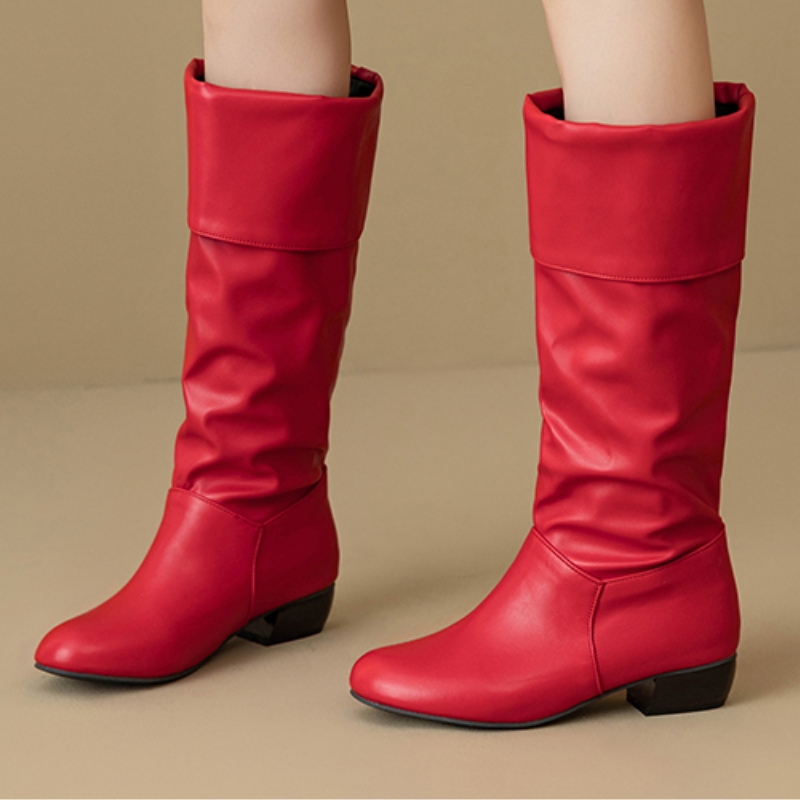Slip on Knee High Boots Pleate - đánh giá và giá Women Shoes Waterproof