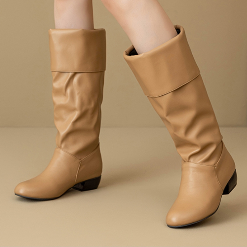 Slip on Knee High Boots Pleate - đánh giá và giá Women Shoes Waterproof