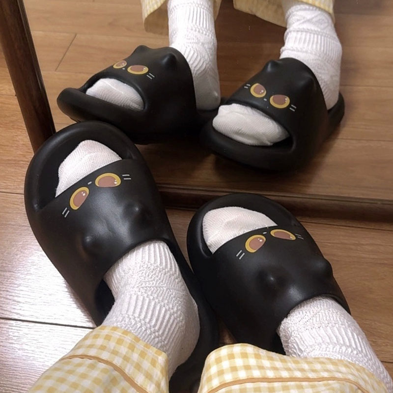 New Cute 3D Black Cat Paw Slid - đánh giá và giá Women Shoes Black