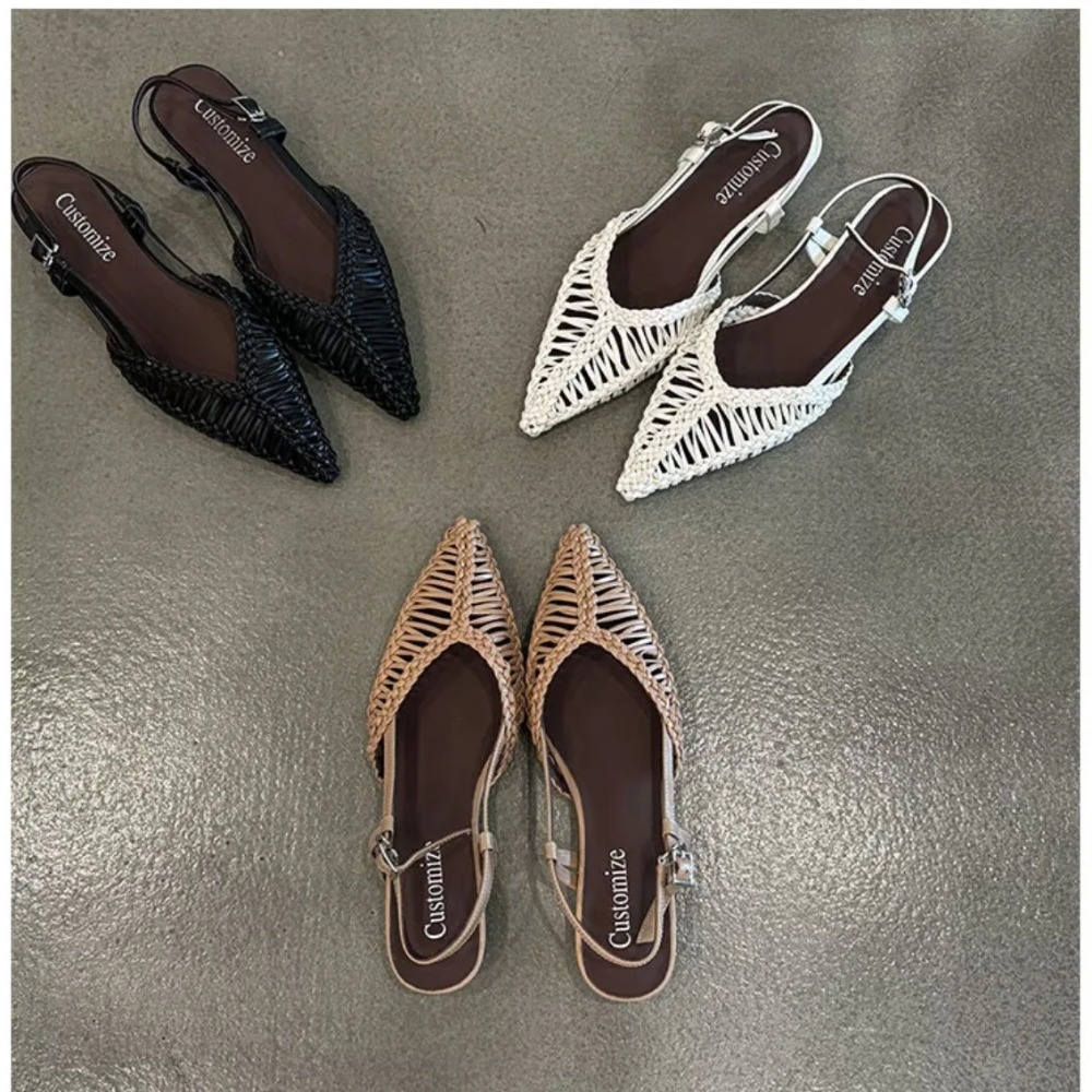 Pointed Woven Roman Style Sand - đánh giá và giá Slip On Mule Flat