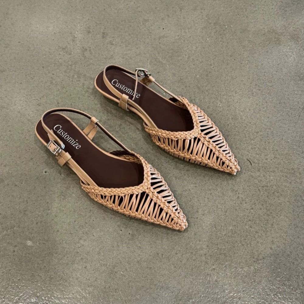 Pointed Woven Roman Style Sand - đánh giá và giá Slip On Mule Flat