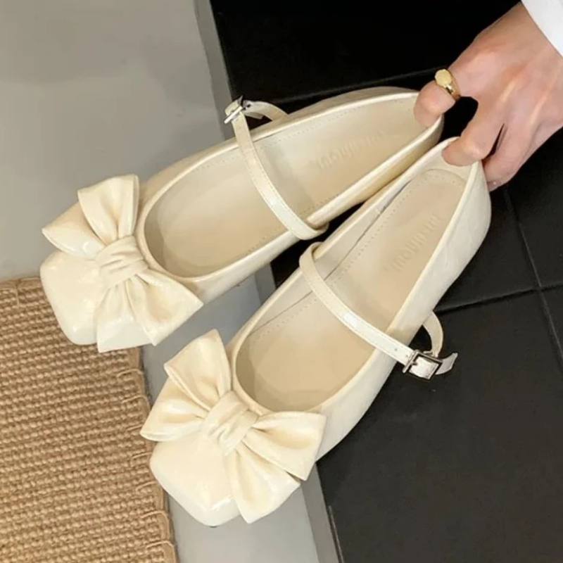 Cute Bowknot Square Toe Design - đánh giá và giá Women Shoes Brand