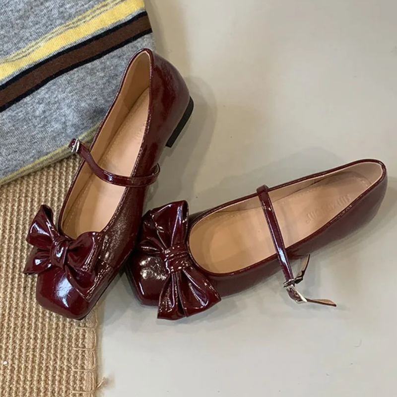 Cute Bowknot Square Toe Design - đánh giá và giá Women Shoes Brand