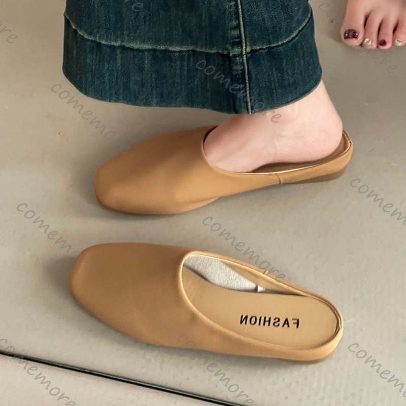 Comemore Retro Square Head Bao - đánh giá và giá Slip On Mule Flat