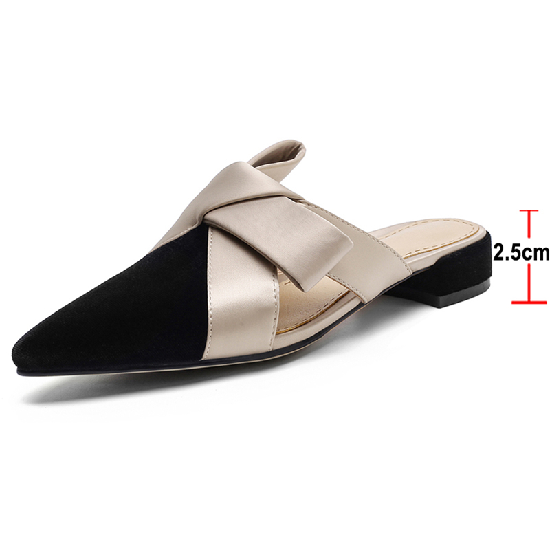 Meotina Đế Bằng Mũi Nhọn Con L - đánh giá và giá Slip On Mule Flat