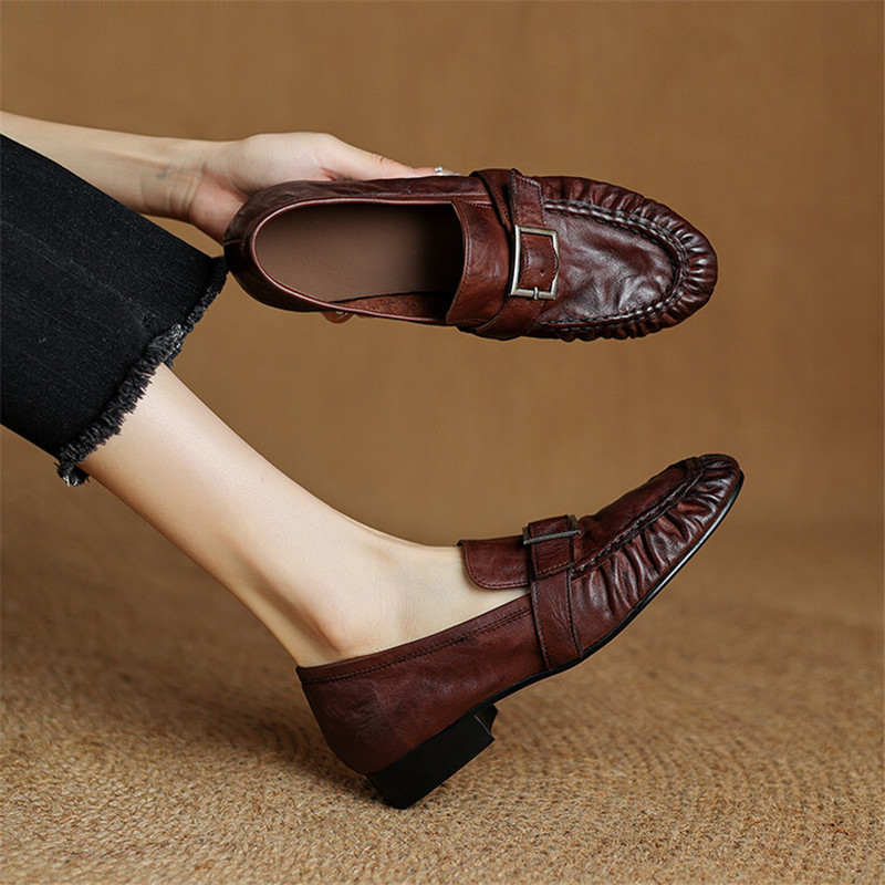 New Autumn Genuine Leather Wom - đánh giá và giá Women'S Shoes Round Toe