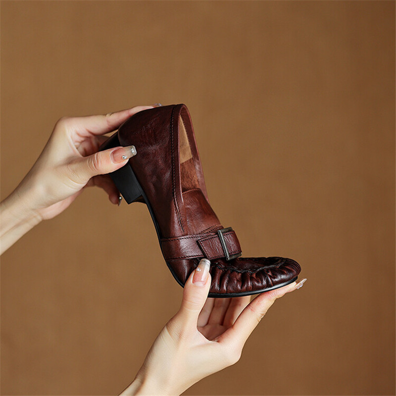 New Autumn Genuine Leather Wom - đánh giá và giá Women'S Shoes Round Toe