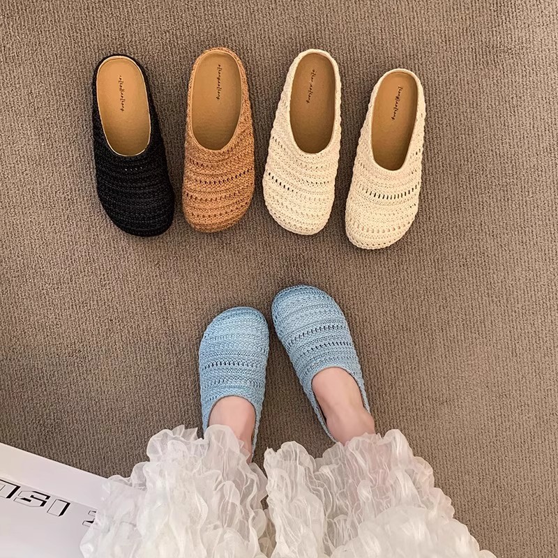 Women Raffia Woven Mule Slippe - đánh giá và giá Slip On Mule Flat