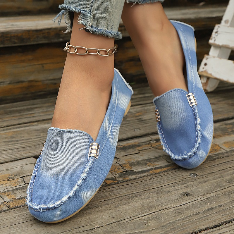 Fashion Light Blue Denim Mocca - đánh giá và giá Women'S Shoes Round Toe