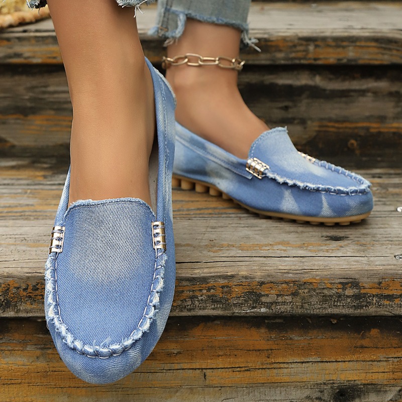Fashion Light Blue Denim Mocca - đánh giá và giá Women'S Shoes Round Toe