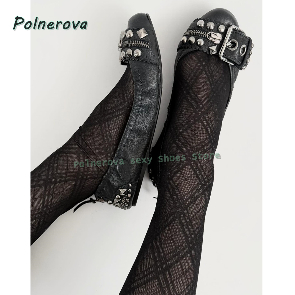 Rivet Belt Buckle Mary Jane Sh - đánh giá và giá Women'S Shoes Round Toe