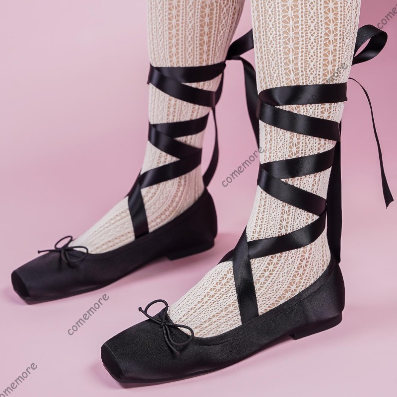 Women's Satin Ribbon Tie Balle - đánh giá và giá Shoes For Women Flats