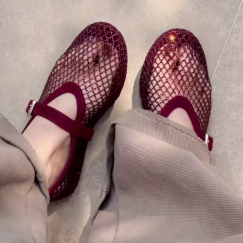 Hollow Rhinestone Baotou Sanda - đánh giá và giá Women'S Shoes Round Toe