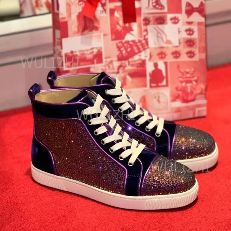 Dark Purple Crystal Rivet Men  - đánh giá và giá Women Shoes Tennis