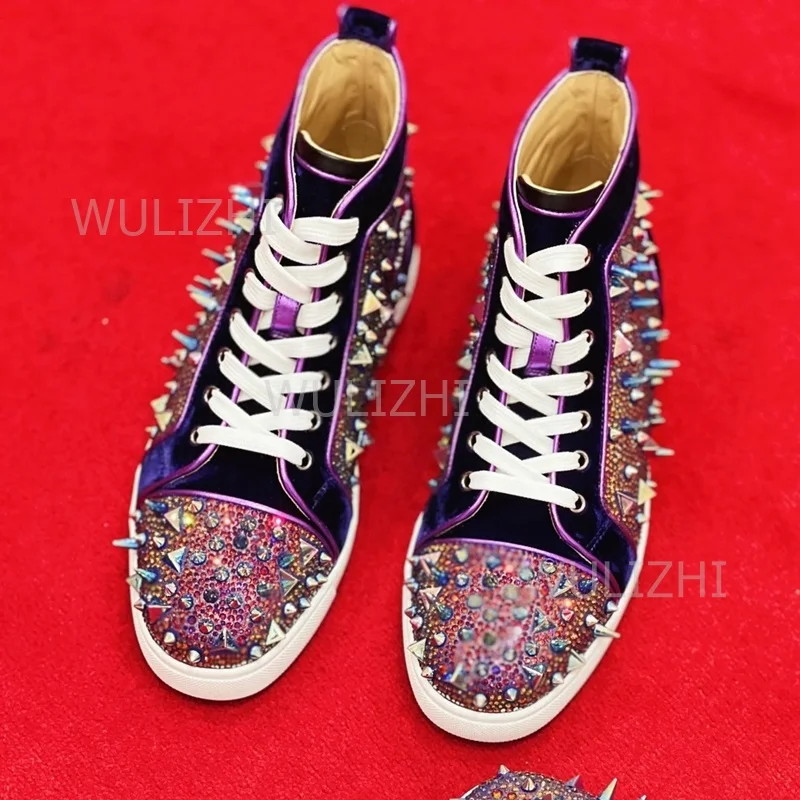 Dark Purple Crystal Rivet Men  - đánh giá và giá Women Shoes Tennis