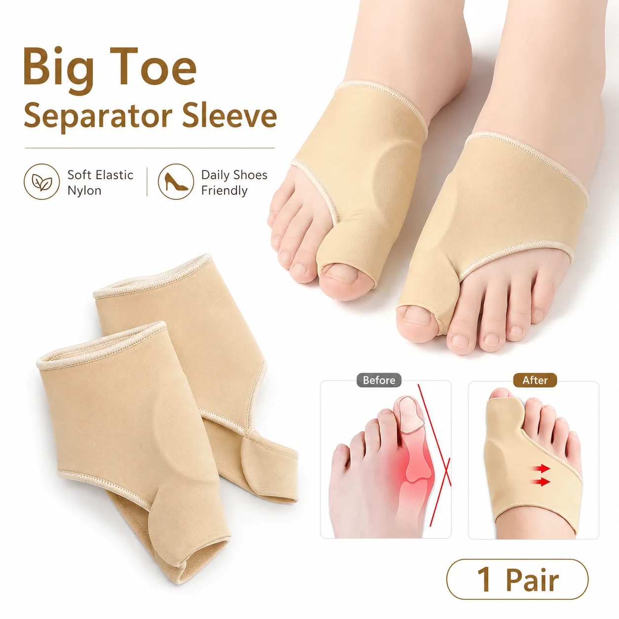 Big Toe Separator Sleeve Bunio - đánh giá và giá Women'S Shoes With Bunions